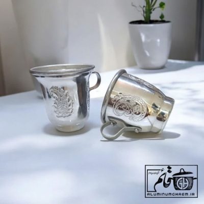 لیوان گل برجسته طرح استیل