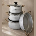 سرویس قابلمه 10 پارچه کاسیو طرح لبه چدن